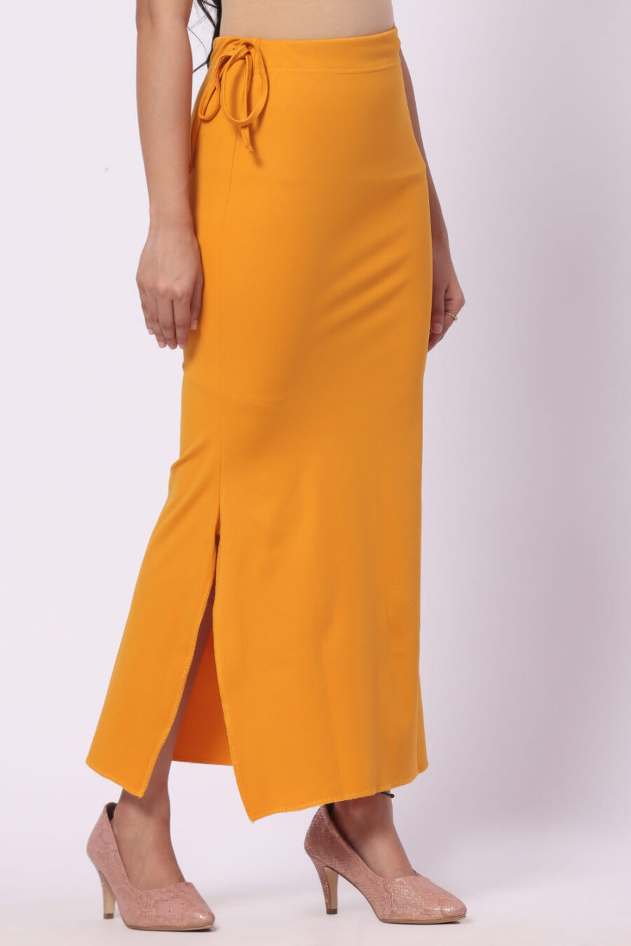 Foryourself Women Mustard Plain - Saree Shape Wear