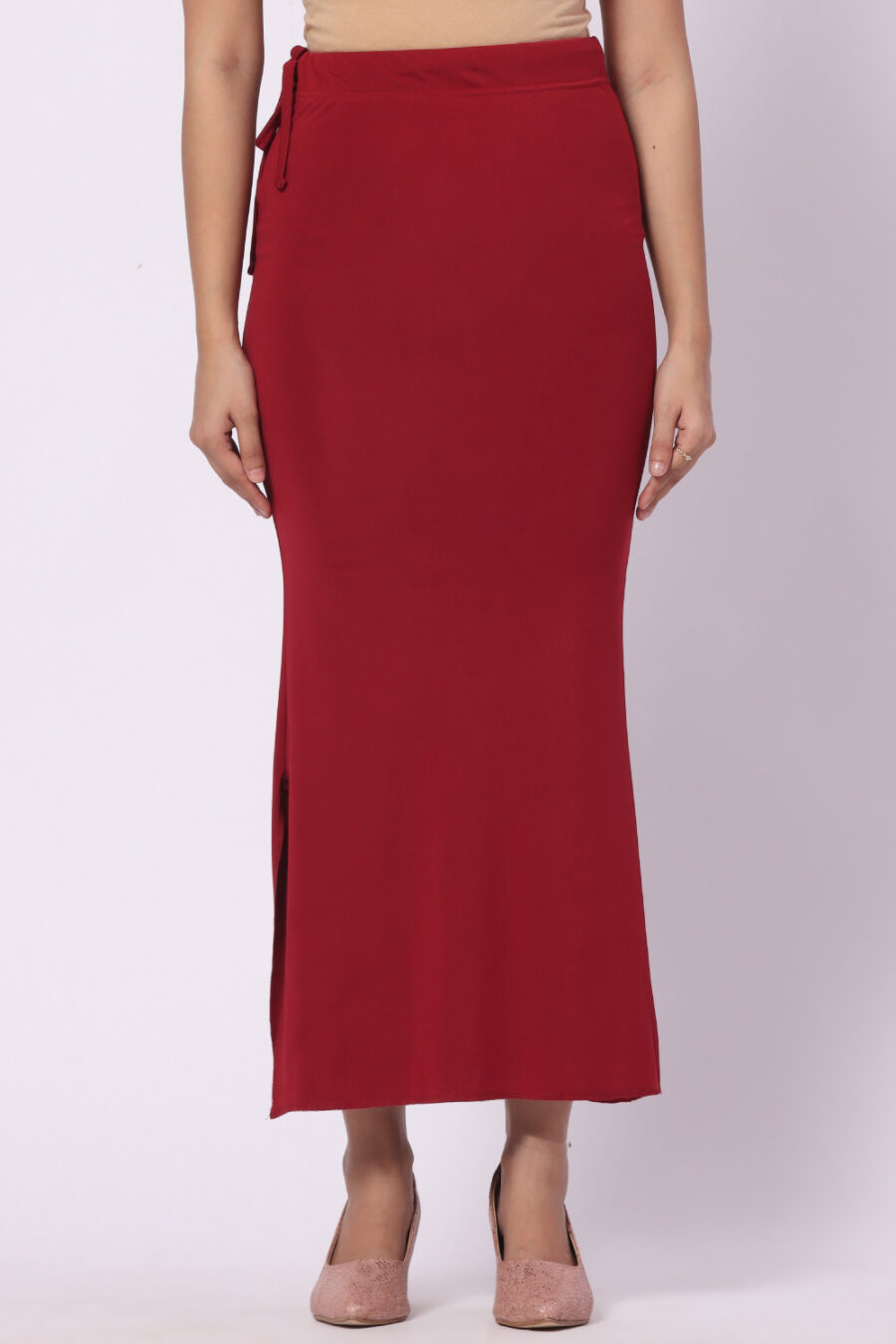 Foryourself Women Maroon Plain - Saree Shape Wear