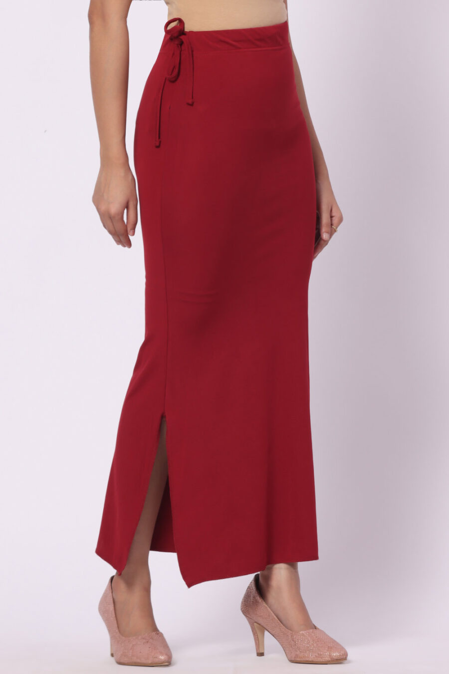 Foryourself Women Maroon Plain - Saree Shape Wear