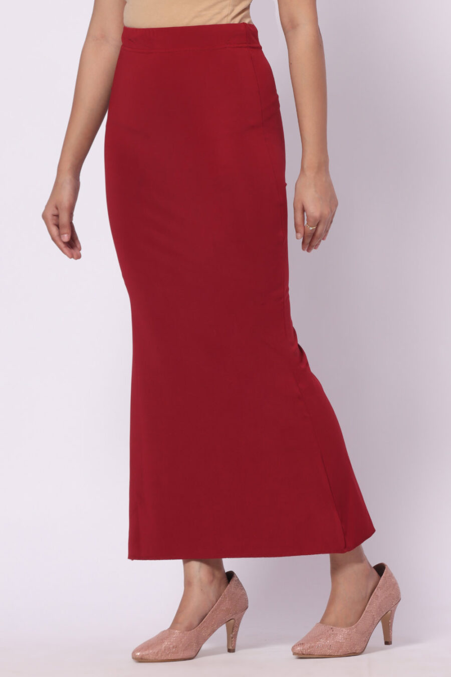 Foryourself Women Maroon Plain - Saree Shape Wear