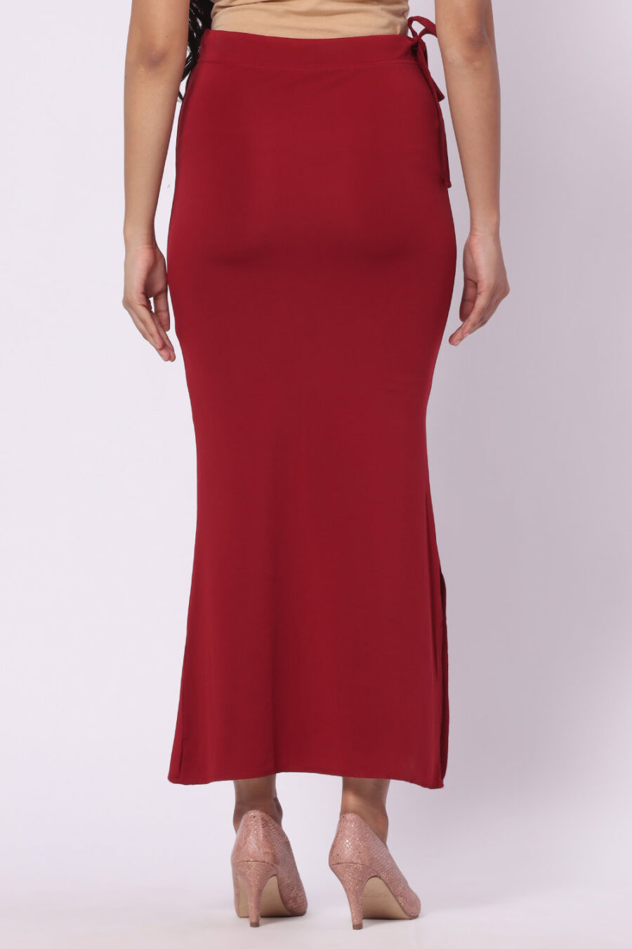 Foryourself Women Maroon Plain - Saree Shape Wear