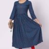 Foryourself Navy Blue with print and stone work Kurti