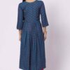 Foryourself Navy Blue with print and stone work Kurti