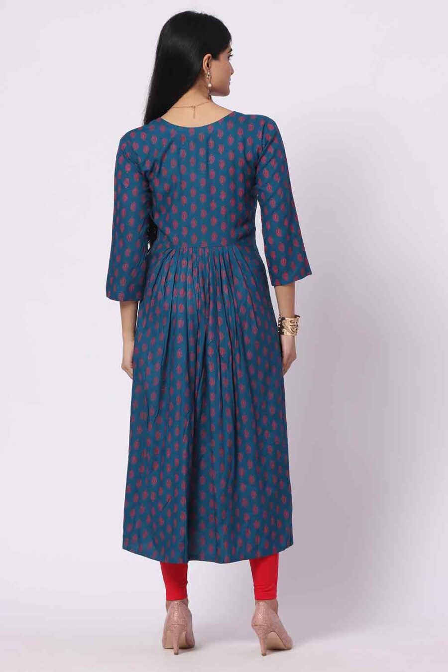 Foryourself Navy Blue with print and stone work Kurti