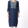 For-Yourself-Navy-Blue-with-Silver-Embroidery-Kurti-Closeup-Cloth-2 Foryourself Navy Blue with Silver Embroidery Kurti
