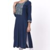 For-Yourself-Navy-Blue-with-Silver-Embroidery-Kurti-Closeup-Cloth-3 Foryourself Navy Blue with Silver Embroidery Kurti