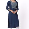 For-Yourself-Navy-Blue-with-Silver-Embroidery-Kurti-Closeup-Cloth-4 Foryourself Navy Blue with Silver Embroidery Kurti