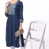For-Yourself-Navy-Blue-with-Silver-Embroidery-Kurti-Closeup-Cloth-5 Foryourself Navy Blue with Silver Embroidery Kurti