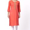 For-Yourself-Orange-with-zari-work-Kurti-Closeup-Cloth-2 Foryourself Orange with Zari work Kurti