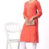 For-Yourself-Orange-with-zari-work-Kurti-Closeup-Cloth-5 Foryourself Orange with Zari work Kurti