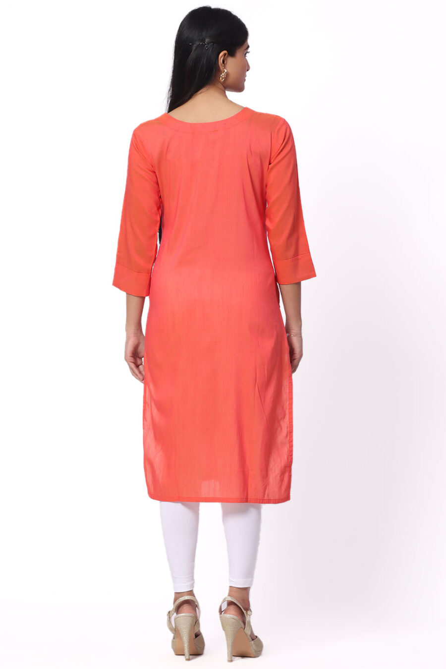 For-Yourself-Orange-with-zari-work-Kurti-Closeup-Cloth-6 Foryourself Orange with Zari work Kurti