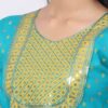 For-Yourself-Turquoise-Blue-With-print-Kurti-Closeup-Cloth-1 Foryourself Turquoise Blue With print & Chamki Work Kurti