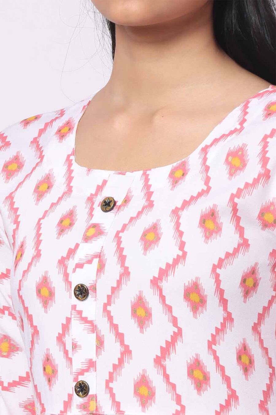 For-Yourself-White-with-printed-design-Kurti-Closeup-Cloth-1 Foryourself White with printed design Kurti