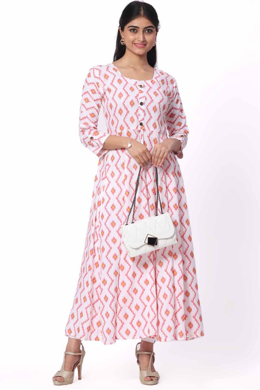 For-Yourself-White-with-printed-design-Kurti-Closeup-Cloth-5 Foryourself White with printed design Kurti