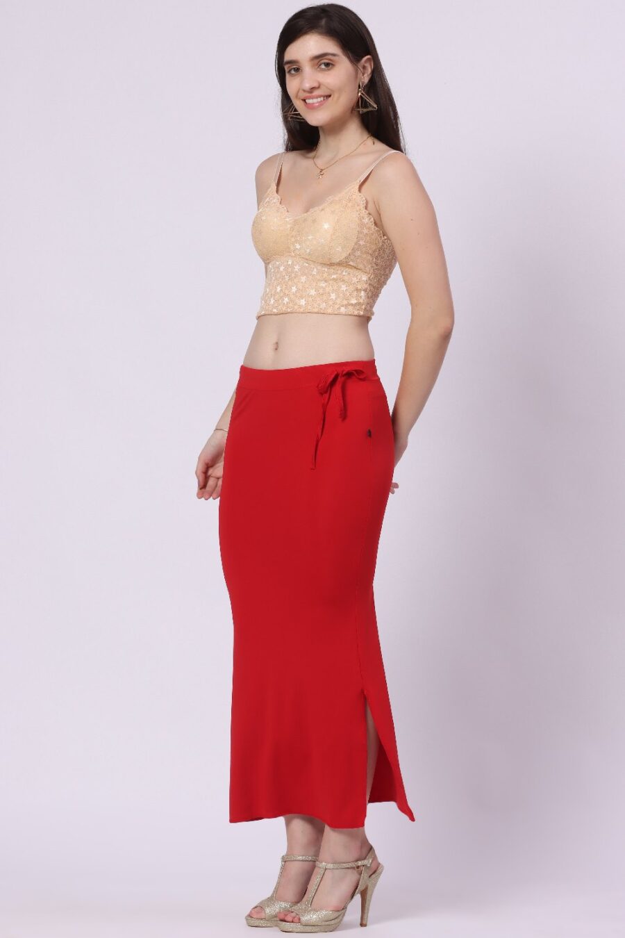 Foryourself Women Red Plain – Saree Shape Wear