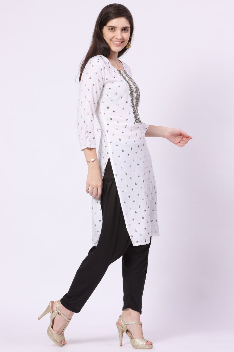 Foryourself Women Black Plain Patiyala Pant