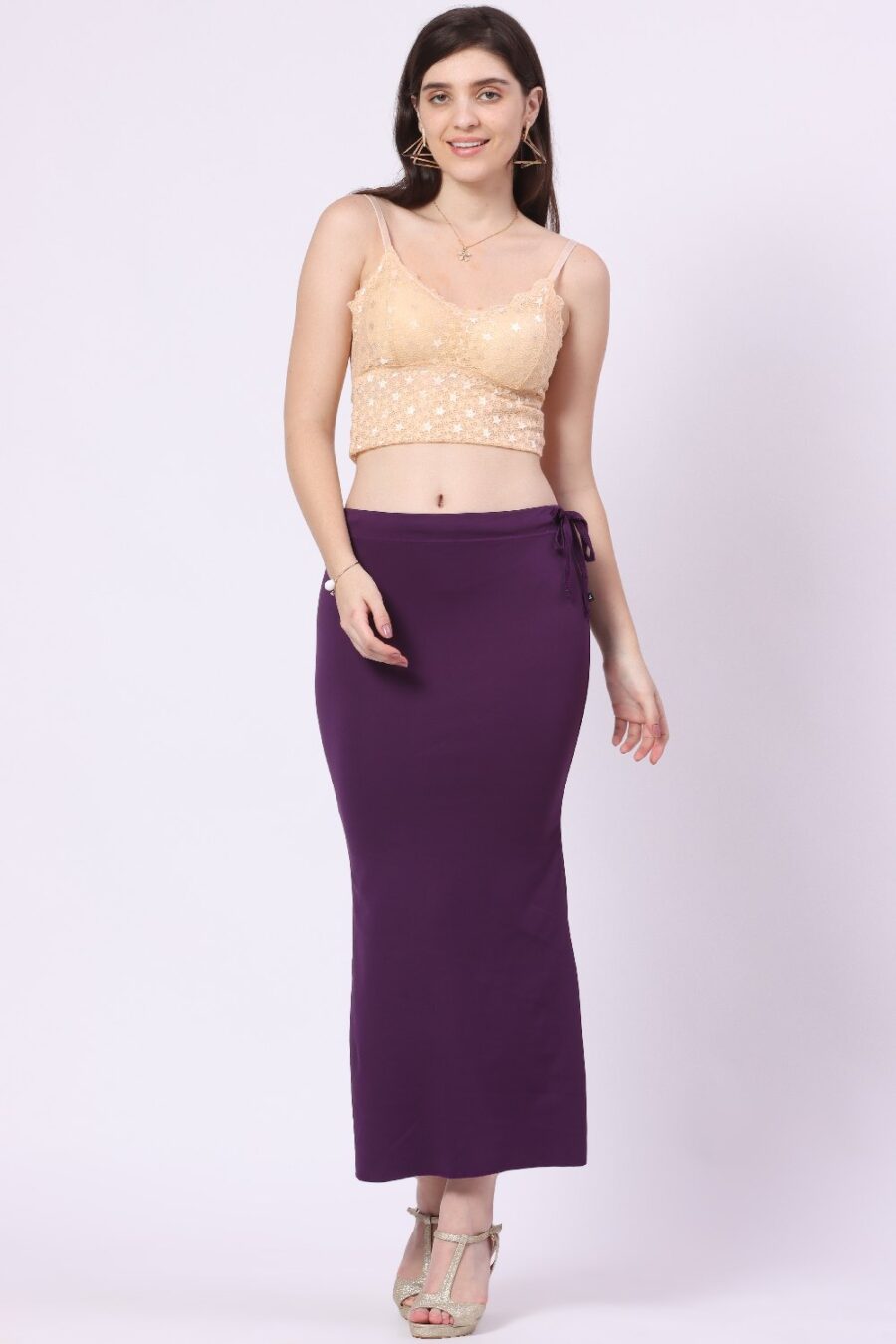 Saree Shape Wear - Foryourself Women Purple Plain