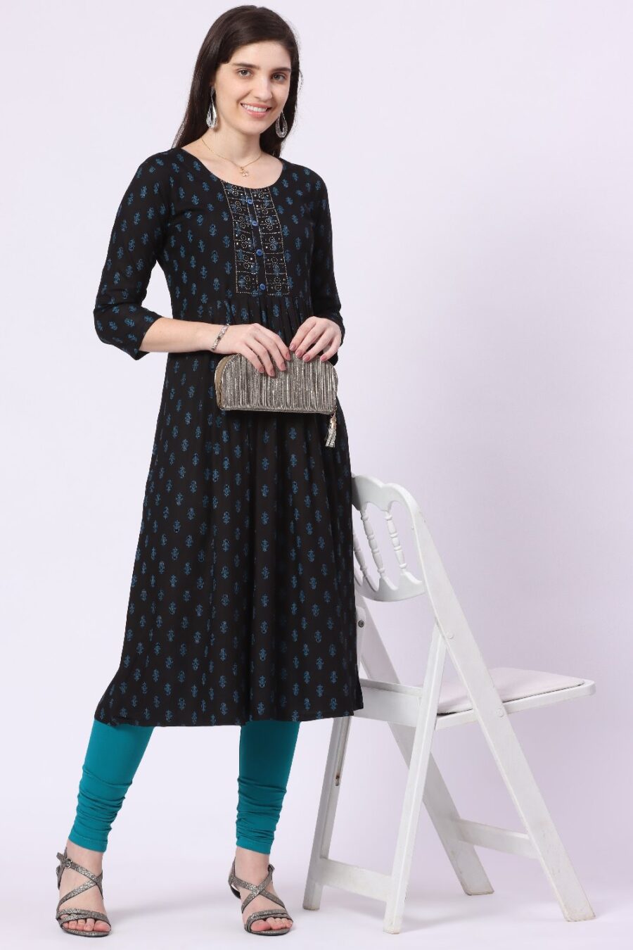 Foryourself Women Turquoise Green Plain Legging