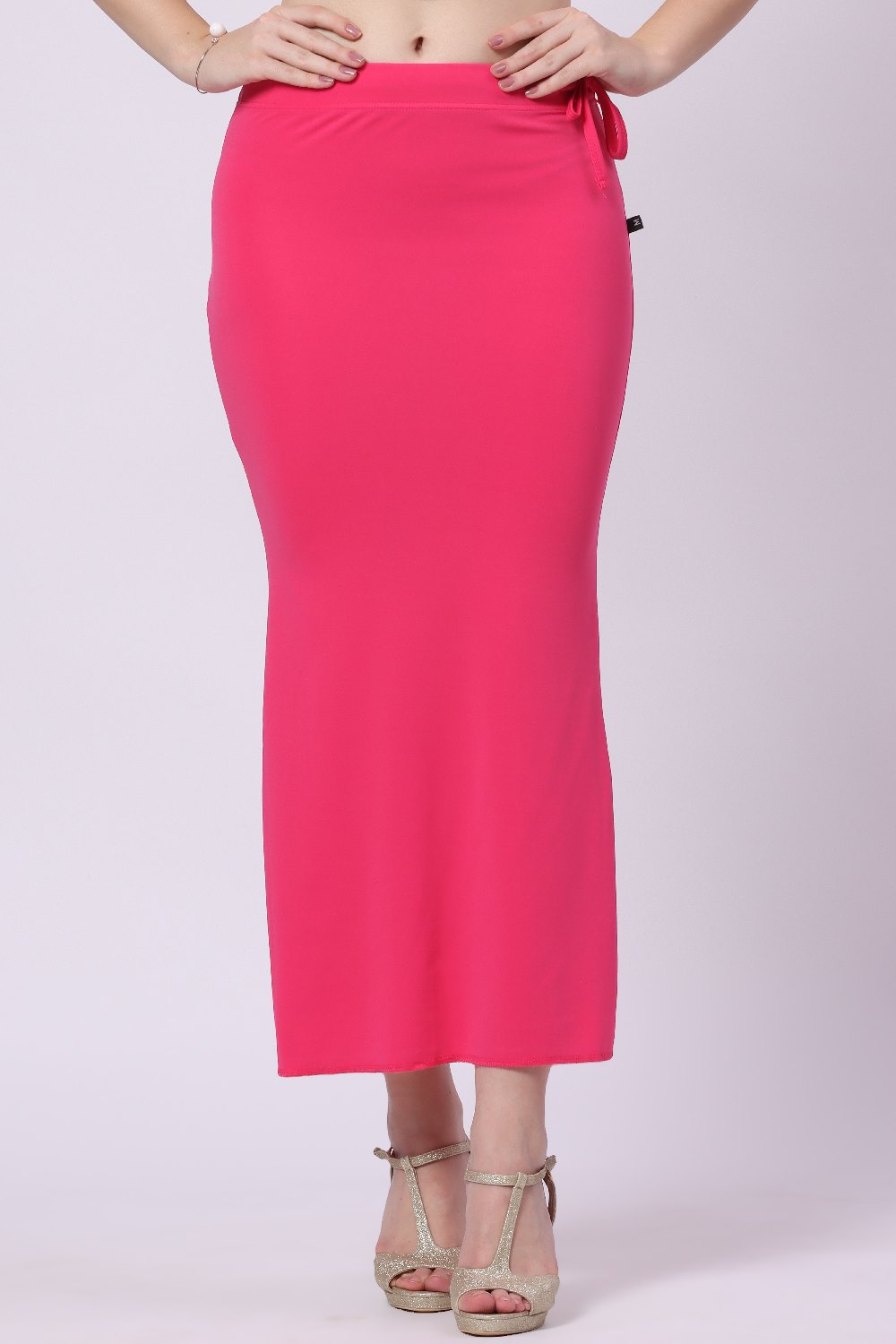 Foryourself Women Pink Plain - Saree Shape Wear