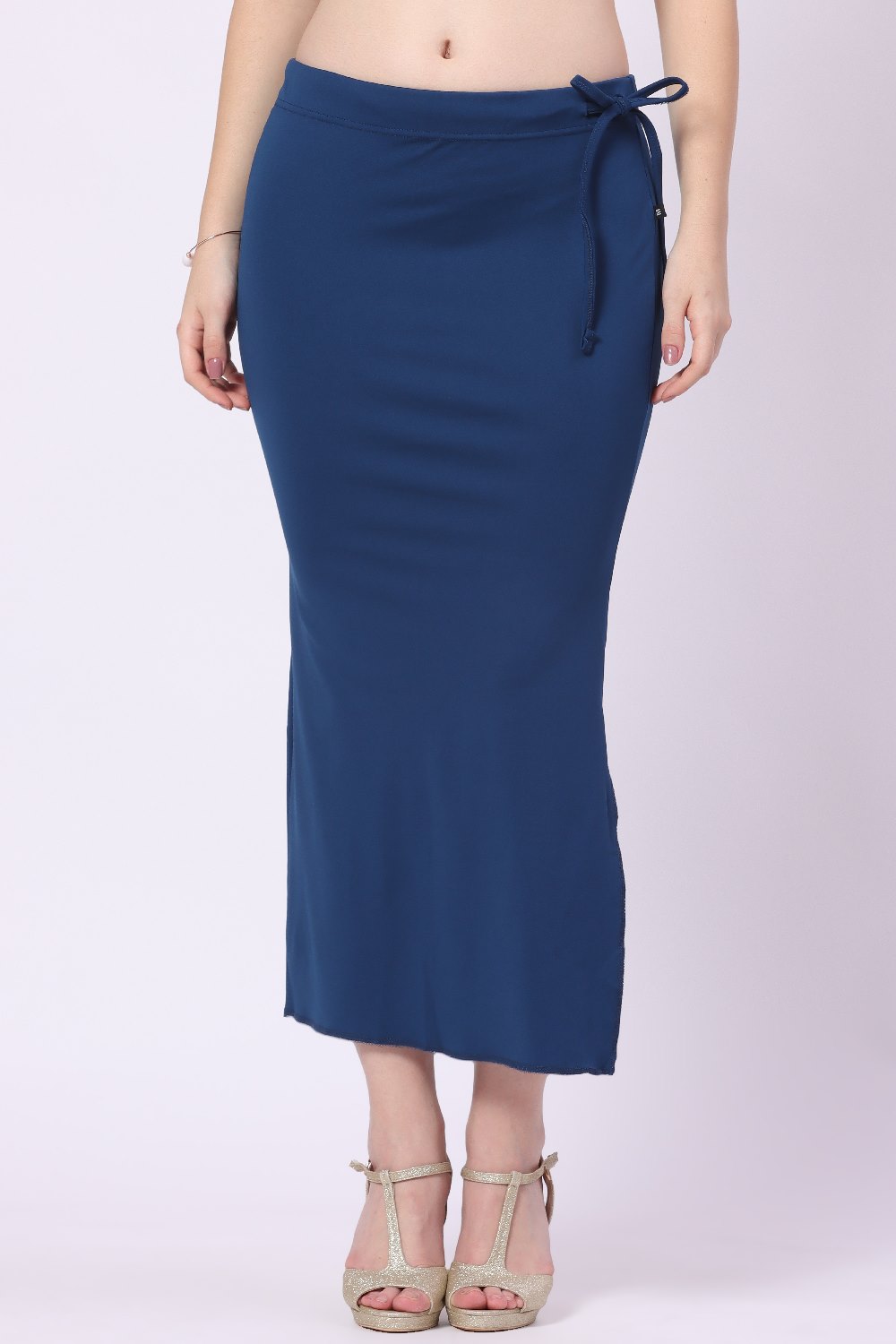 Foryourself Women Yale Blue Plain – Saree Shape Wear