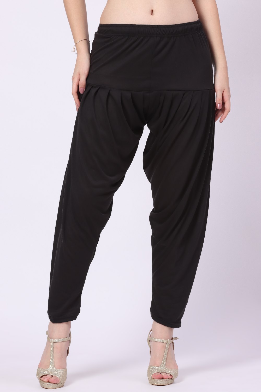 Foryourself Women Black Plain Patiyala Pant