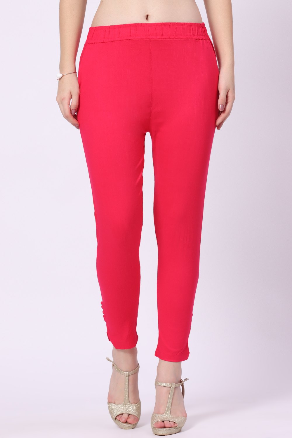 Foryourself Women Pink Plain Cigar Pant