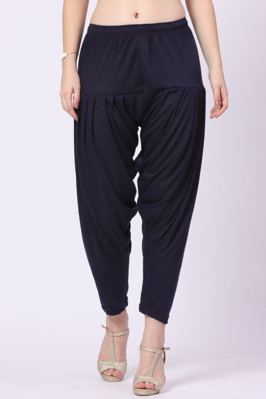 Foryourself Women Navy Blue Plain Patiyala Pant