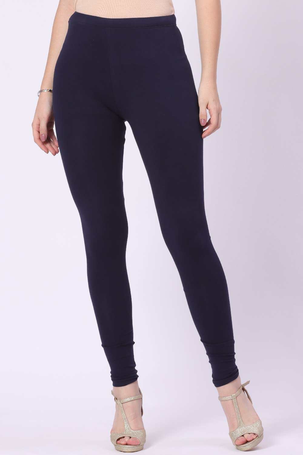 Foryourself Women Navy Blue Plain Legging