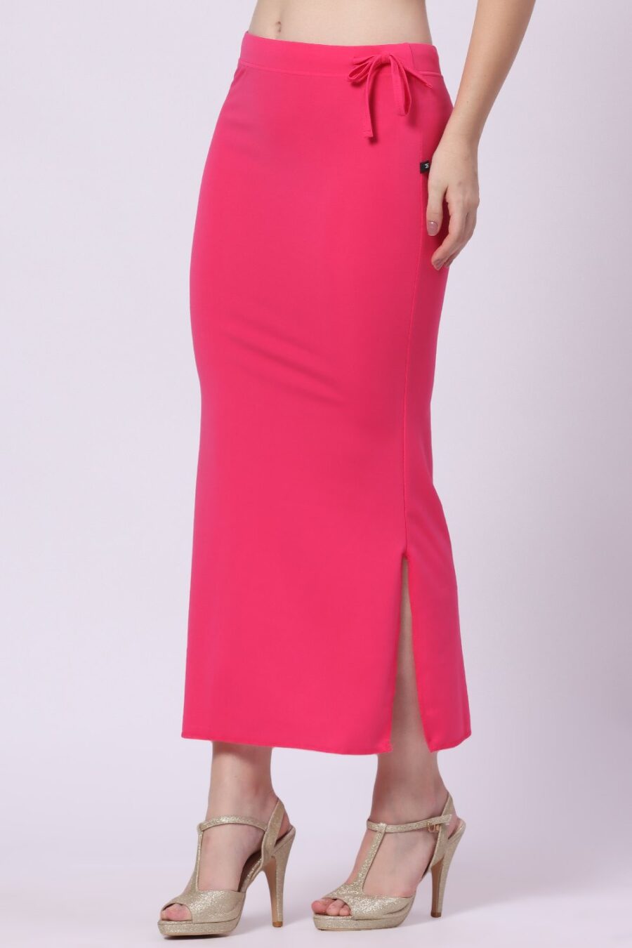 Foryourself Women Pink Plain - Saree Shape Wear