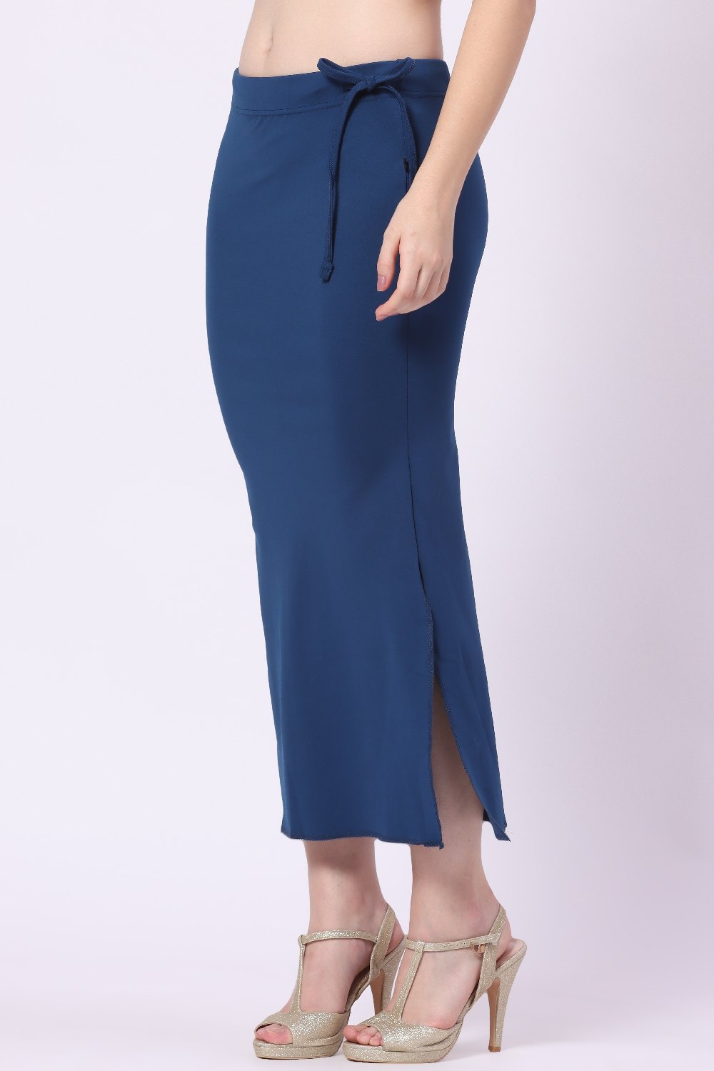 Foryourself Women Yale Blue Plain – Saree Shape Wear