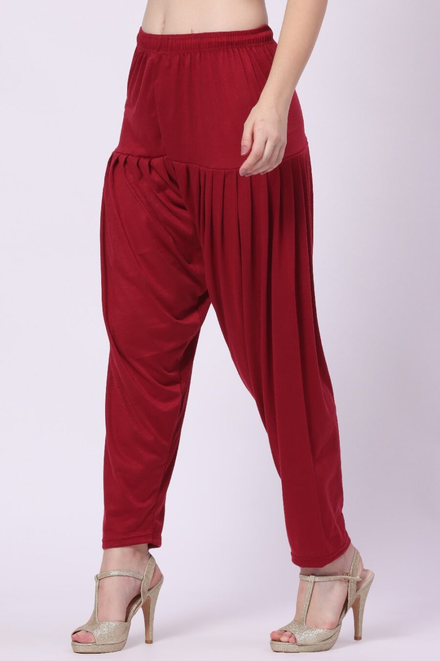 Foryourself Women Maroon Plain Patiyala Pant