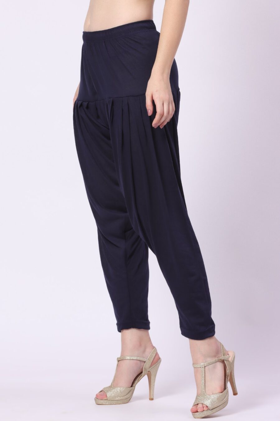 Foryourself Women Navy Blue Plain Patiyala Pant