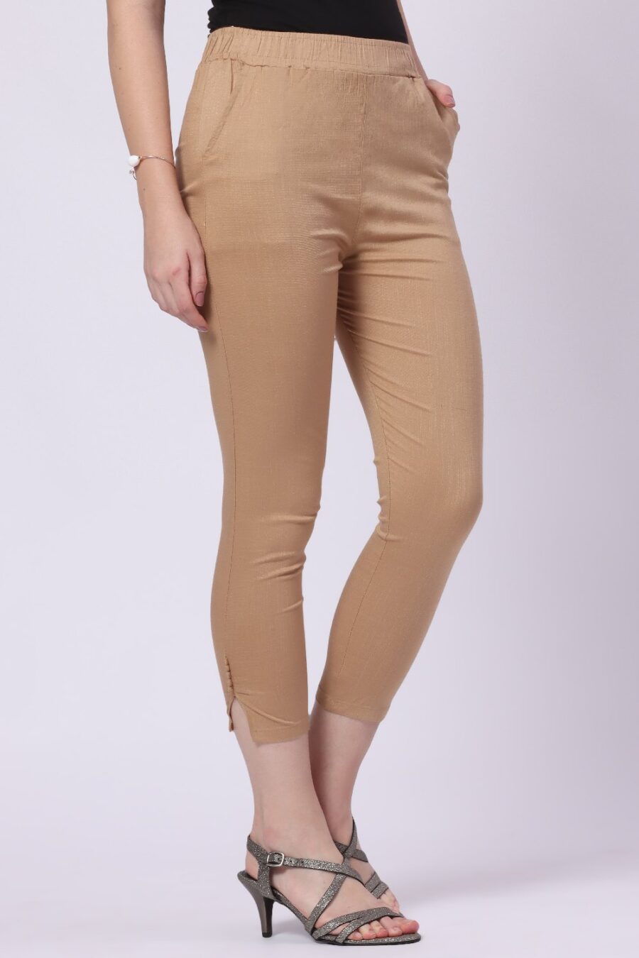 Foryourself Women Light Brown Plain Cigar Pant