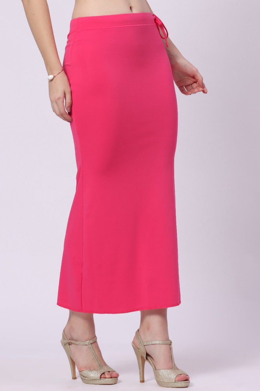 Foryourself Women Pink Plain - Saree Shape Wear