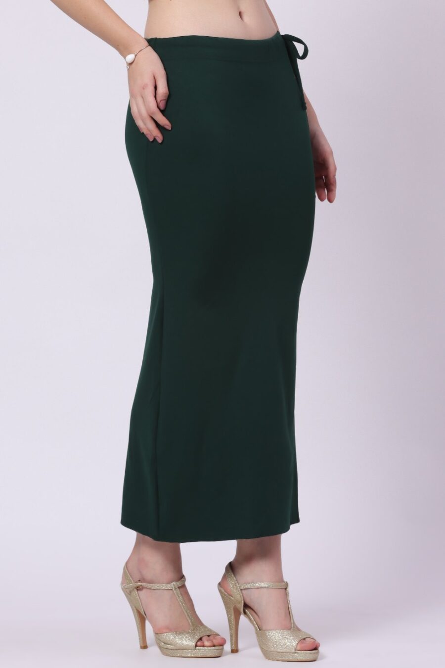 Foryourself Women Bottle Green Plain – Saree Shape Wear