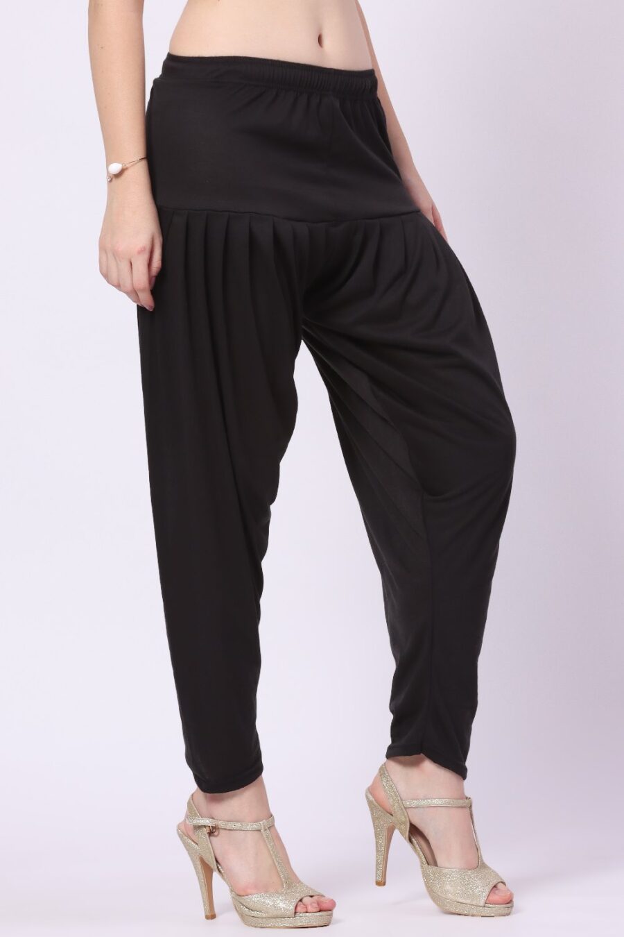 Foryourself Women Black Plain Patiyala Pant