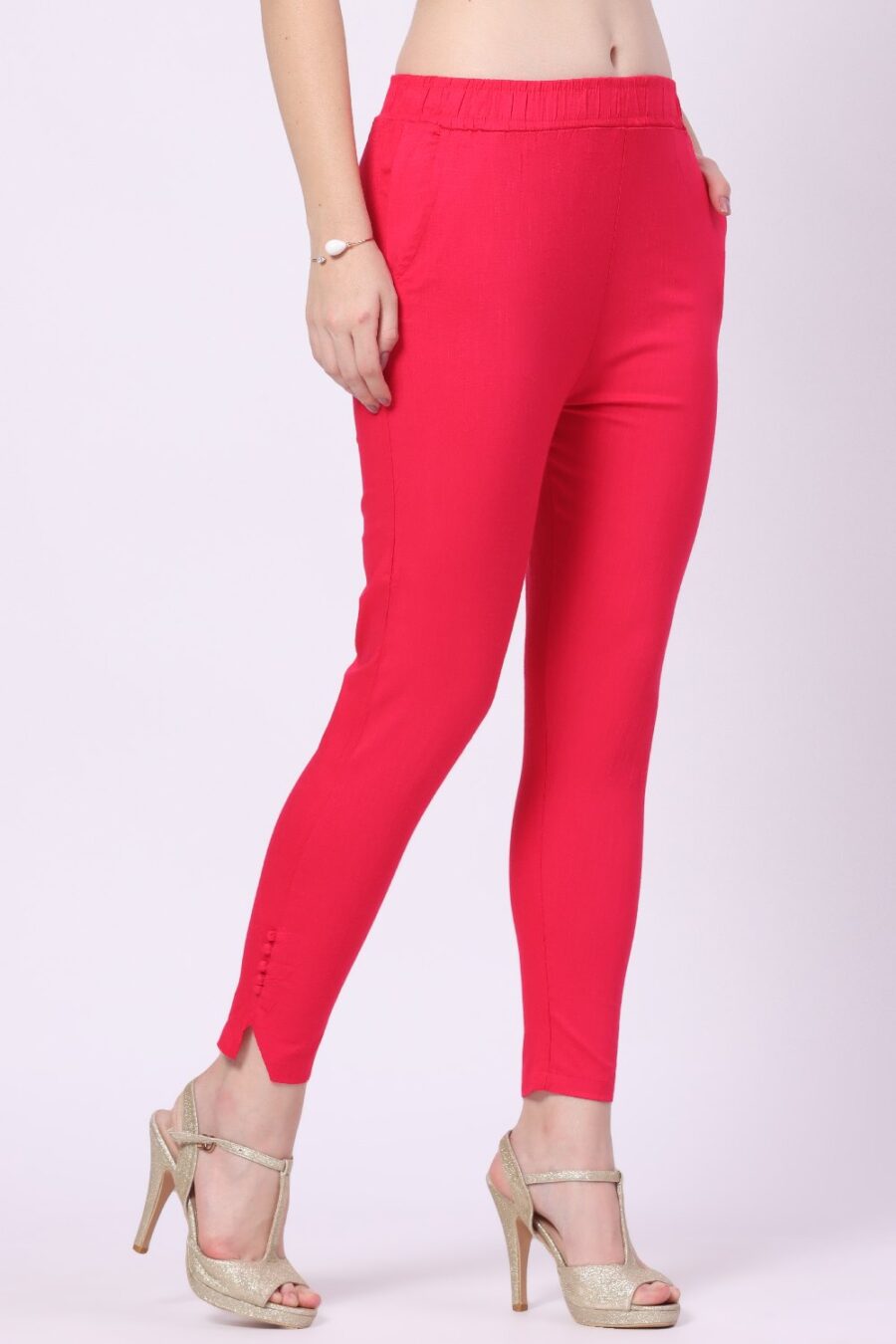 Foryourself Women Pink Plain Cigar Pant