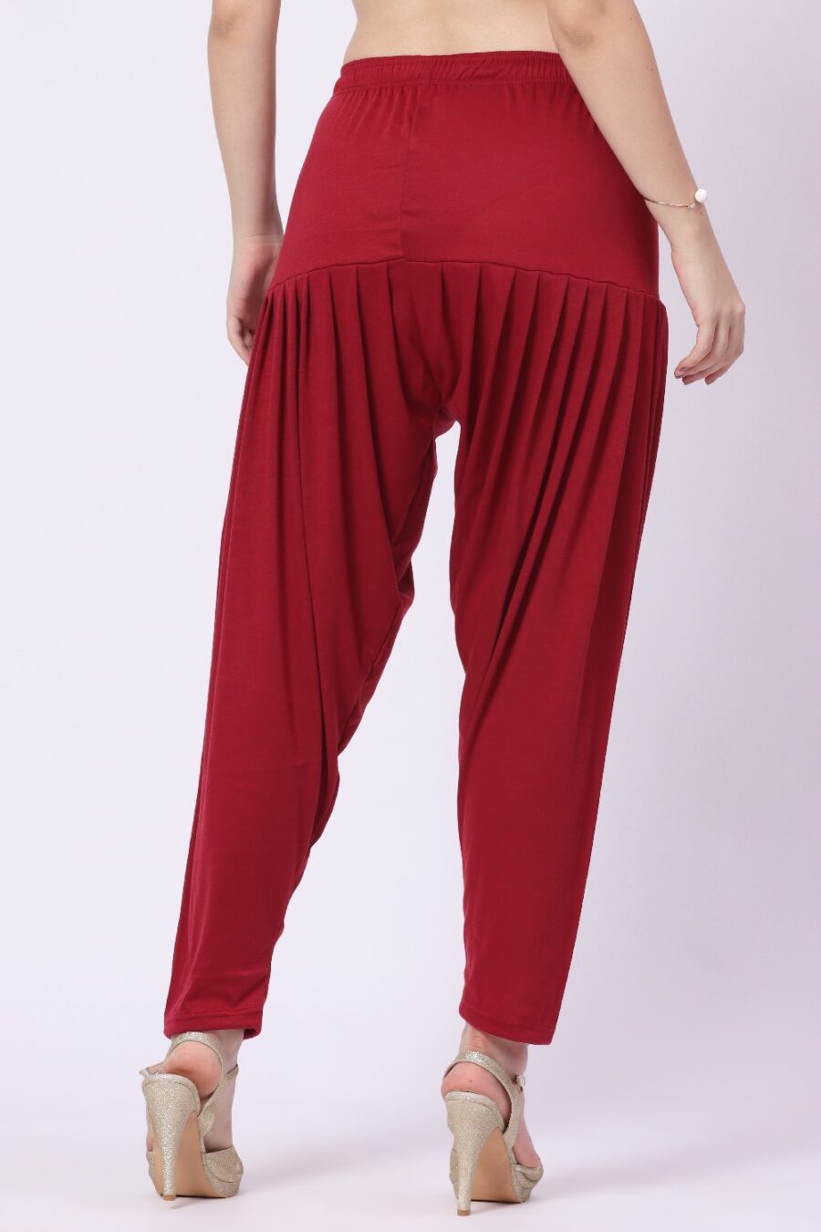 Foryourself Women Maroon Plain Patiyala Pant