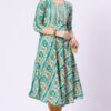 1-1 Foryourself Green & Sandal with Mirror work Kurti