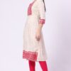 3-1 Foryourself Cream with Pink Embroidery and Print worked Kurti