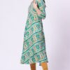 3-1 Foryourself Green & Sandal with Mirror work Kurti