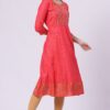 4-1 Foryourself Red with Embroidery work & Golden Print worked kurti
