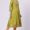 4-1 Foryourself Green with Embroidery & Golden Print worked kurti