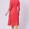 5-1 Foryourself Red with Embroidery work & Golden Print worked kurti