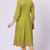 5-1 Foryourself Green with Embroidery & Golden Print worked kurti
