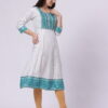IMG_0585 Foryourself White with Sky Blue Embroidery and Print worked Kurti