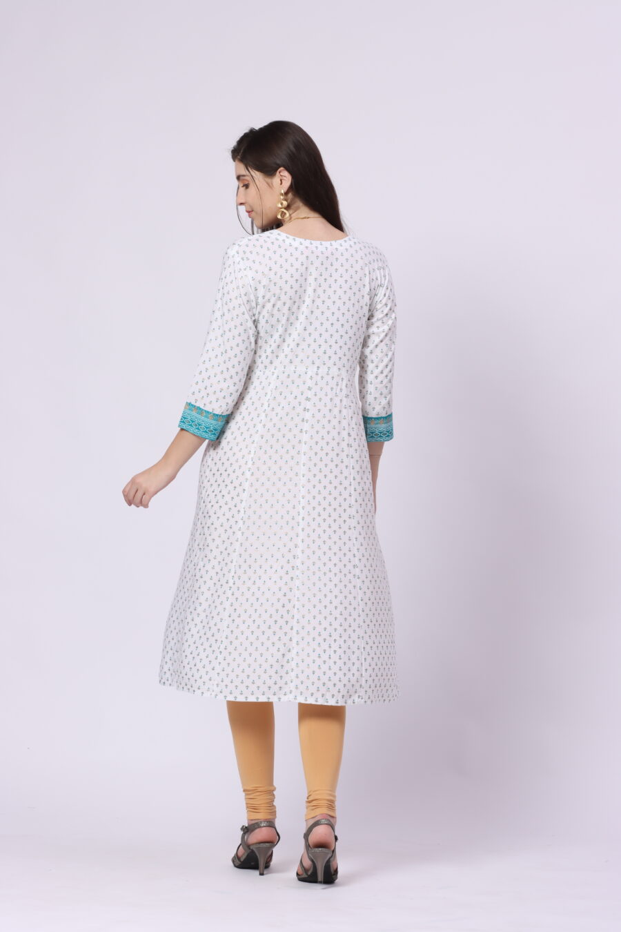 IMG_0595 Foryourself White with Sky Blue Embroidery and Print worked Kurti