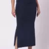 Foryourself Women Navy Blue Plain - Saree Shape Wear