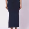 Foryourself Women Navy Blue Plain - Saree Shape Wear