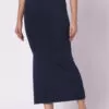 Foryourself Women Navy Blue Plain - Saree Shape Wear